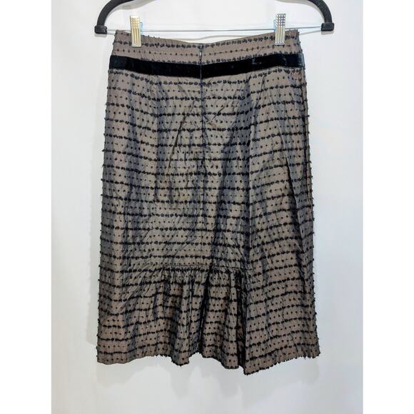 Nanette Lepore Skirt Suit Set Y2K Black Textured Dot Velvet Trim Sz 2 USA - Picture 15 of 16